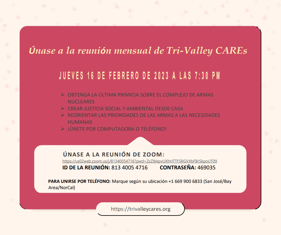 Reunión Virtual de febrero de Tri-Valley CAREs