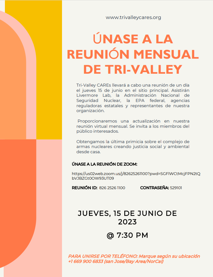 Reunión Virtual de Junio de Tri-Valley CAREs