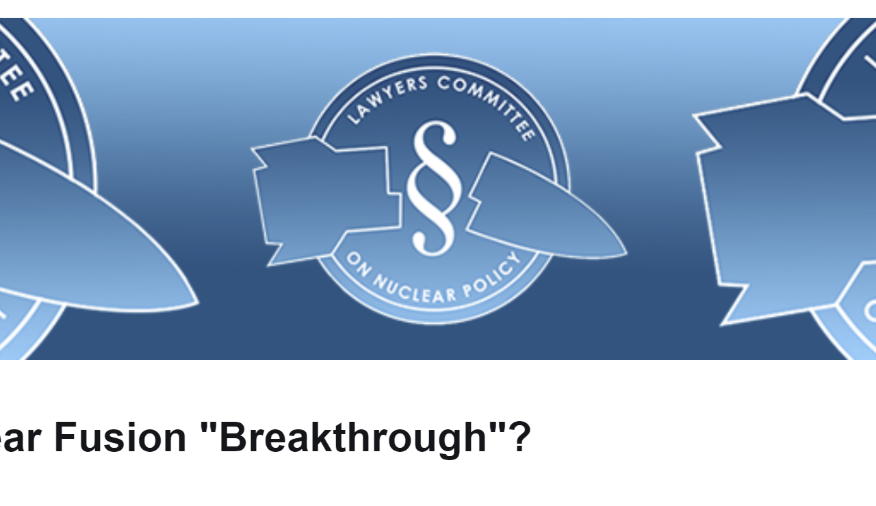 Virtual Panel on Nuclear Fusion “Breakthrough”? Featuring Tri-Valley CAREs Executive Director & Co-Founder, Marylia Kelley – June 8 – 11:00-12:15pm PST