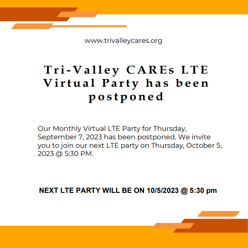 Our September Virtual LTE Party has been Postponed