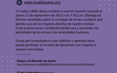 Reunión Virtual de Septiembre de Tri-Valley CAREs