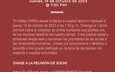 Reunión Virtual de Octubre de Tri-Valley CAREs