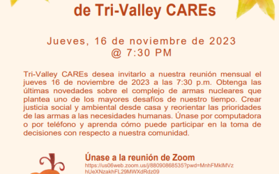Reunión Virtual de Noviembre de Tri-Valley CAREs