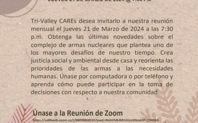 Reunión Virtual de Marzo de Tri-Valley CAREs