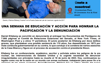 ¡Únete a Nosotros! Vigilia por la Semana de Daniel Ellsberg con Tri-Valley CAREs