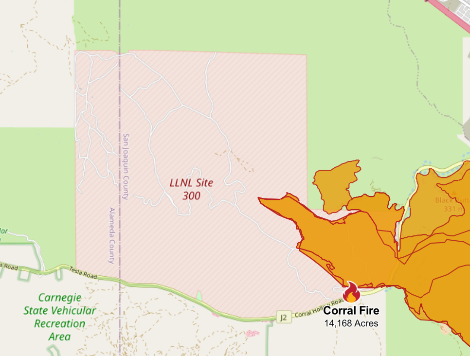 Incendio Arde en el Sitio 300 de LLNL