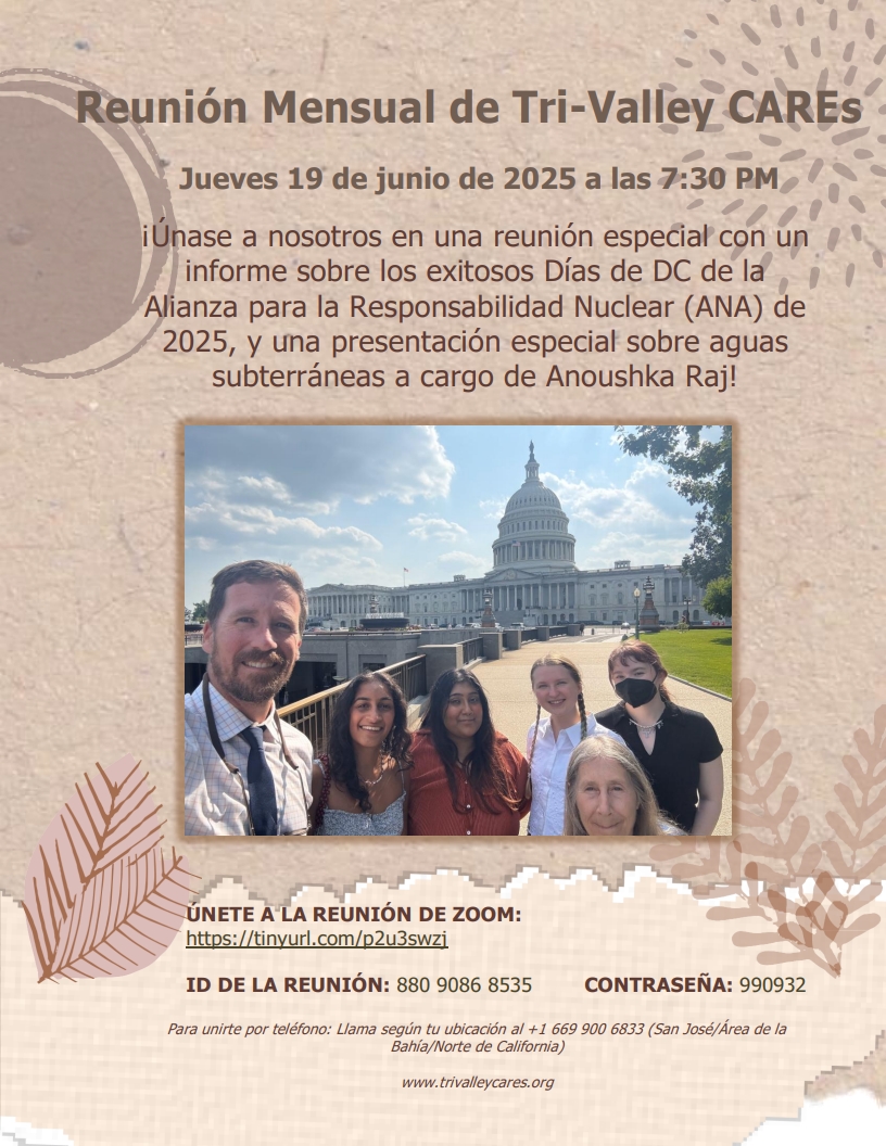 Invitación Especial a Nuestra Reunión Mensual de Tri-Valley CAREs de Junio
