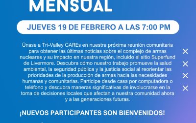 Tri-Valley CAREs le Invita a Nuestra Reunión Mensual de Febrero