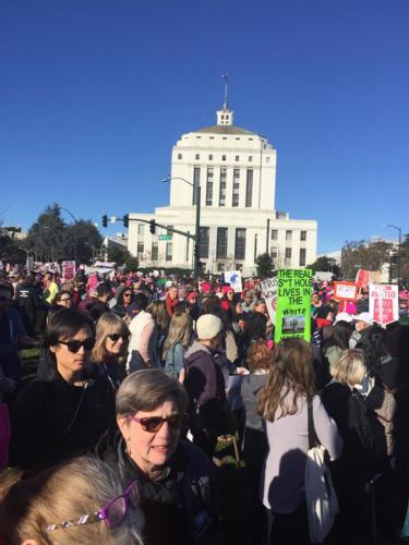 OAKLAND WOMEN'S MARCH. Monday, January 22, 2018  Rallying for nuclear abolition with Ann, Valerie, Gail, Tavi, Lou, Rahul and friends.